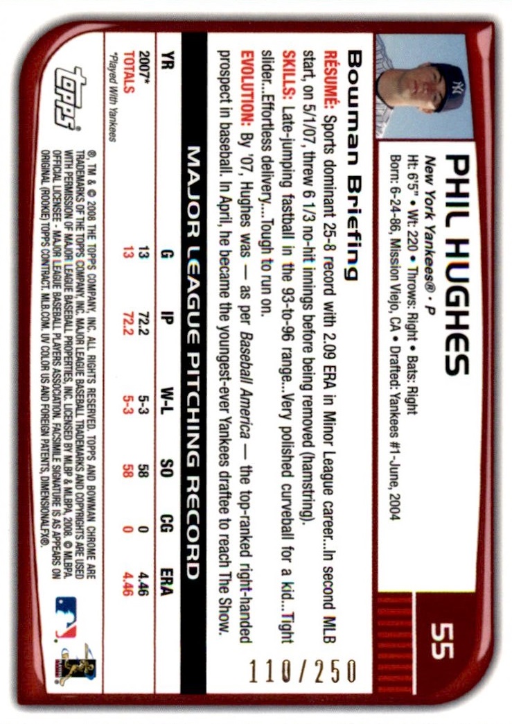 2008 Bowman Chrome Baseball "X-Fractors" Main Set Parallel Cards - Picture 31 of 113