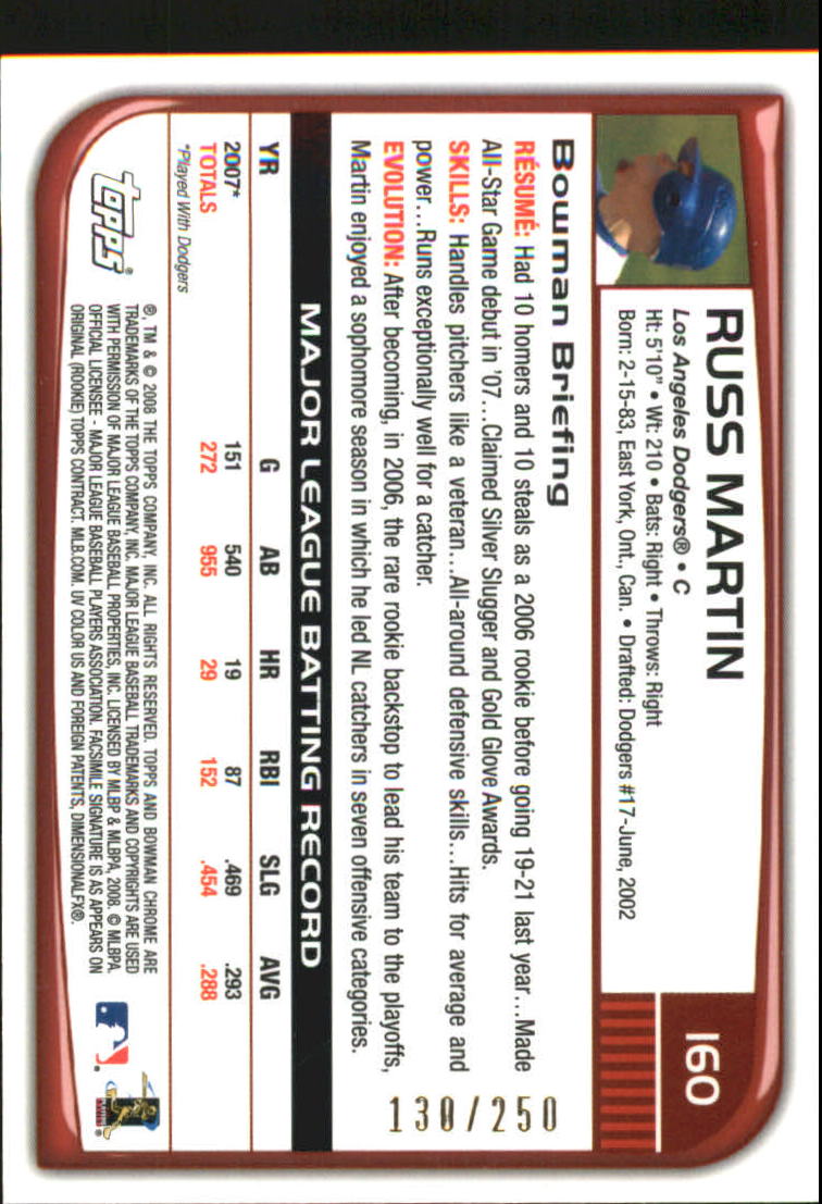 2008 Bowman Chrome Baseball "X-Fractors" Main Set Parallel Cards - Picture 95 of 113