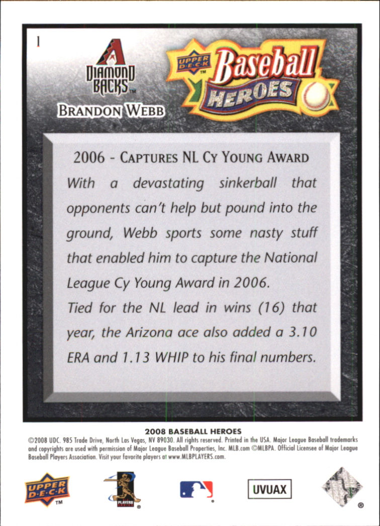 2008 Upper Deck Heroes Black Baseball Card Pick - Picture 3 of 305