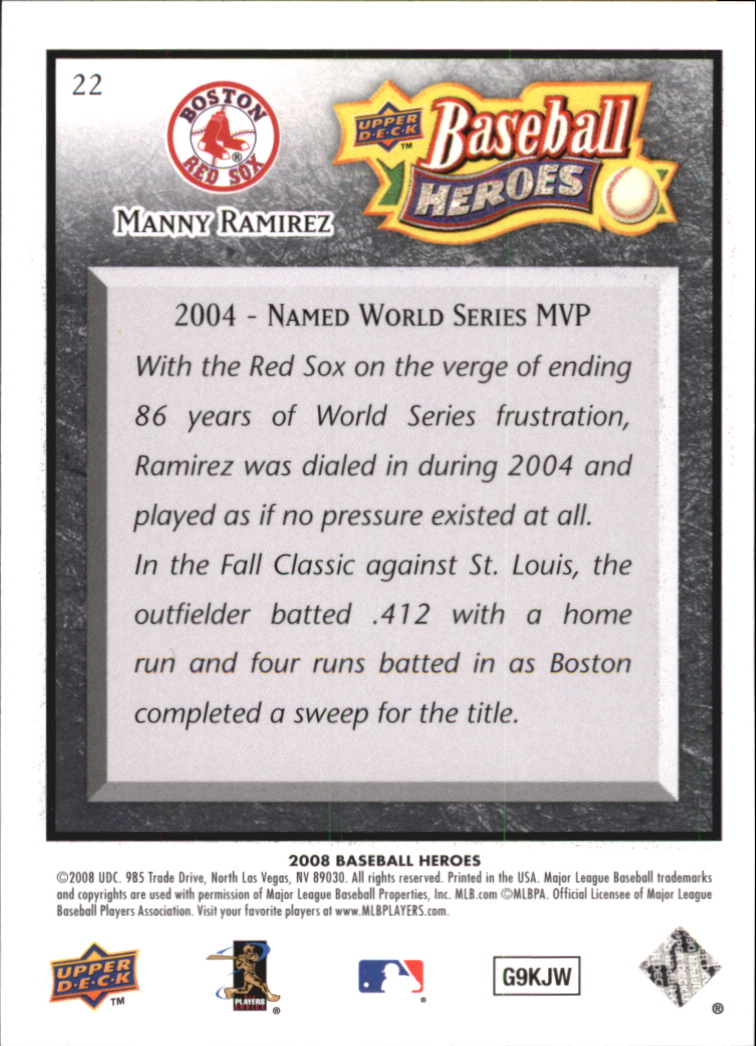2008 Upper Deck Heroes Black Baseball Card Pick - Picture 39 of 305