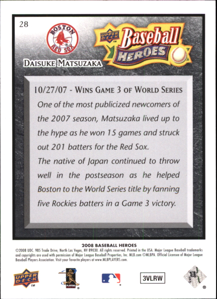 2008 Upper Deck Heroes Black Baseball Card Pick - Picture 49 of 305