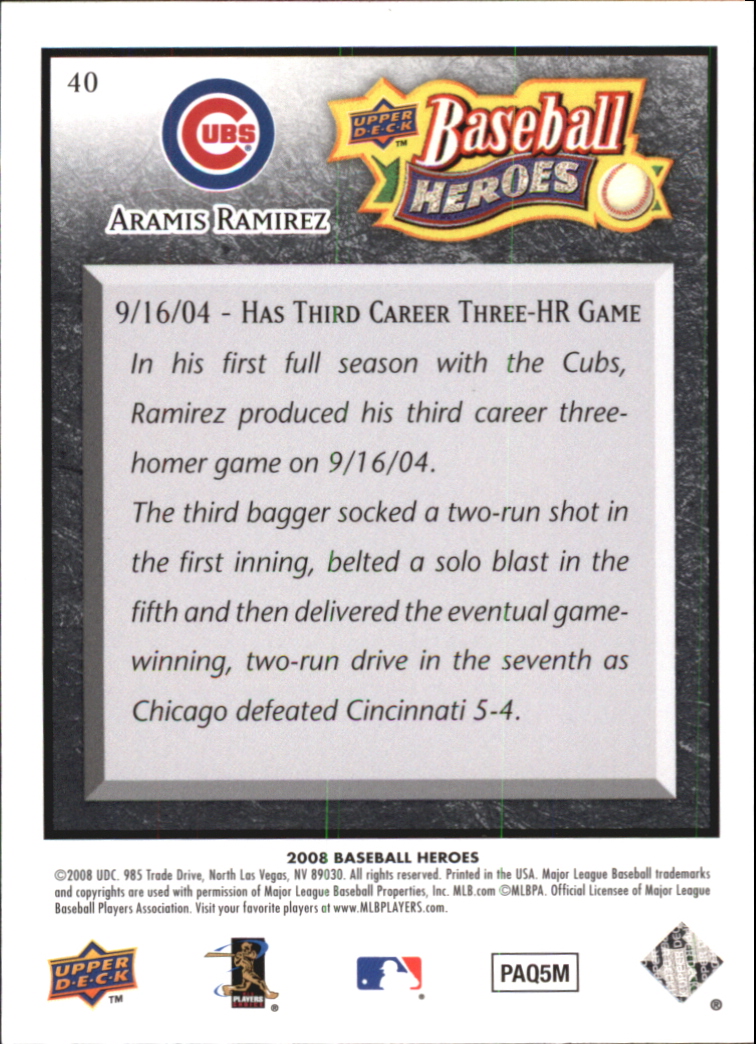 2008 Upper Deck Heroes Black Baseball Card Pick - Picture 61 of 305