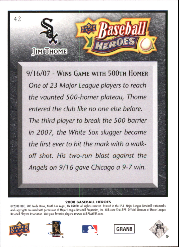 2008 Upper Deck Heroes Black Baseball Card Pick - Picture 65 of 305