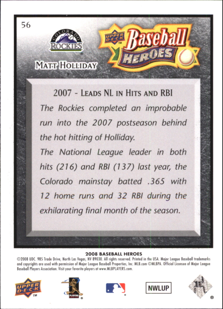 2008 Upper Deck Heroes Black Baseball Card Pick - Picture 89 of 305