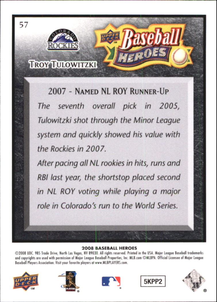 2008 Upper Deck Heroes Black Baseball Card Pick - Picture 91 of 305