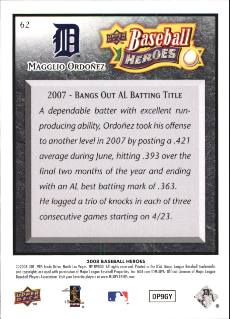 2008 Upper Deck Heroes Black Baseball Card Pick - Picture 101 of 305