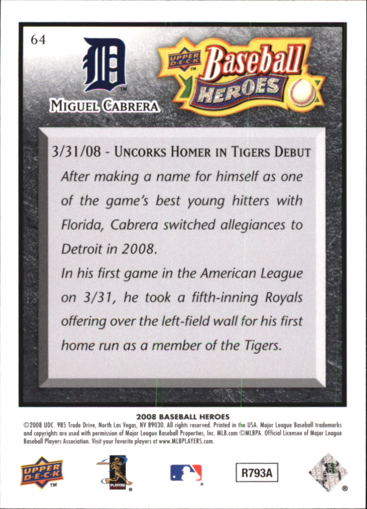 2008 Upper Deck Heroes Black Baseball Card Pick - Picture 103 of 305