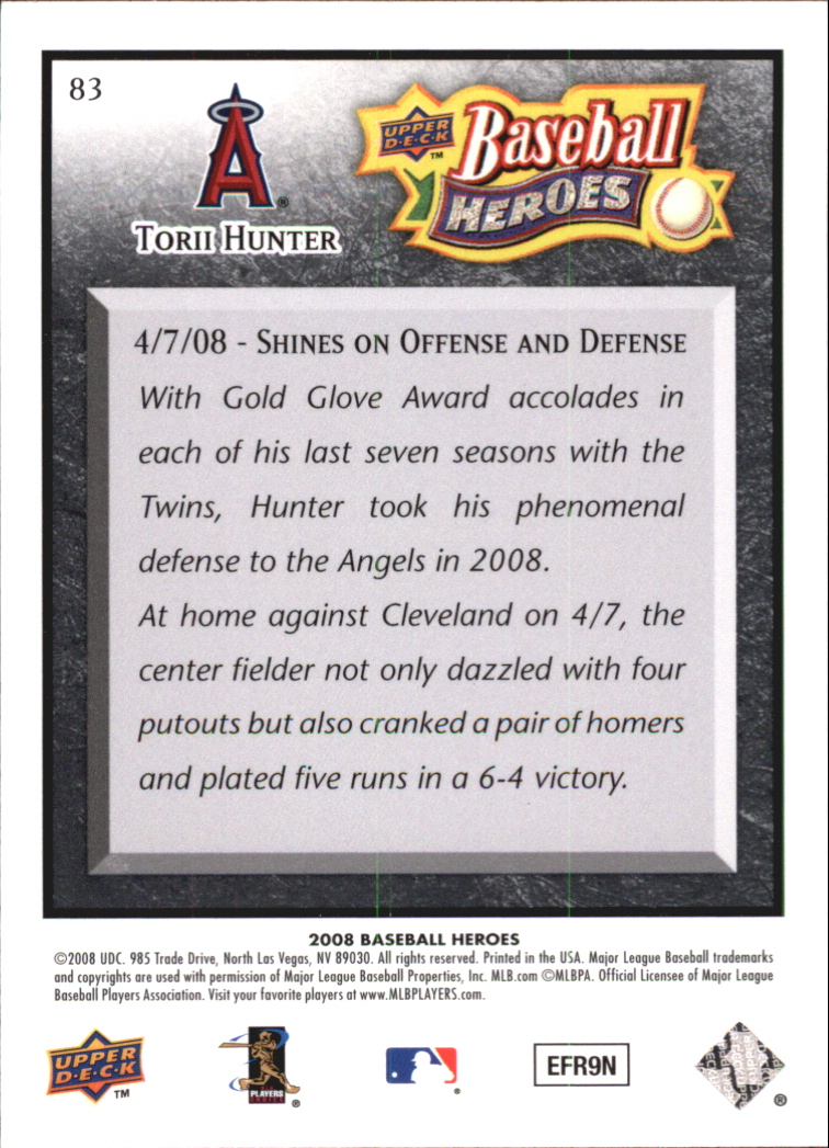2008 Upper Deck Heroes Black Baseball Card Pick - Picture 131 of 305
