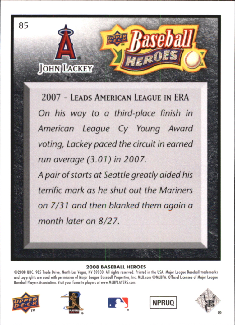 2008 Upper Deck Heroes Black Baseball Card Pick - Picture 135 of 305