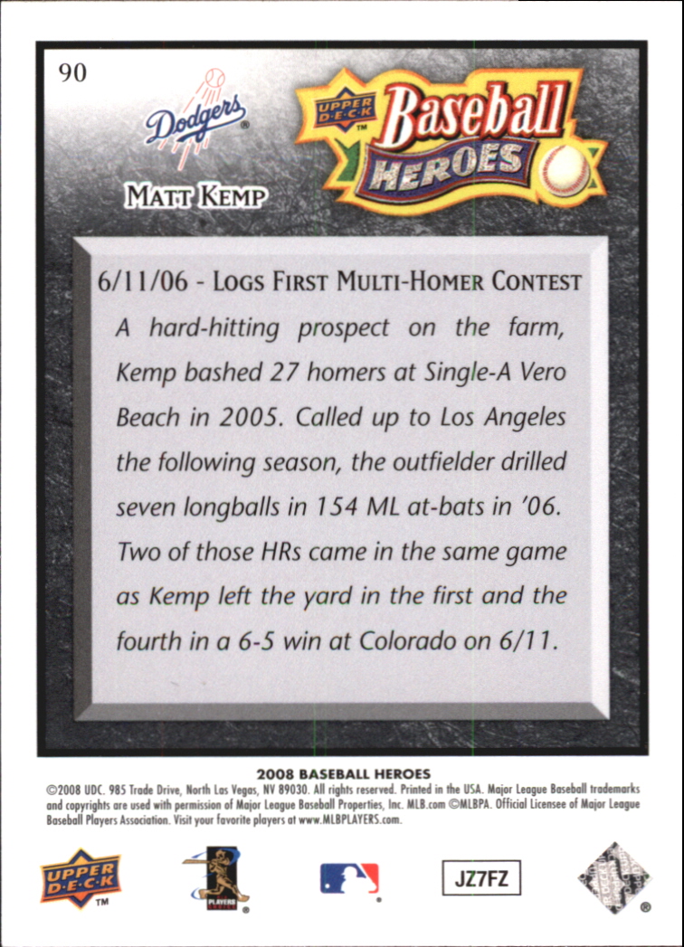 2008 Upper Deck Heroes Black Baseball Card Pick - Picture 143 of 305