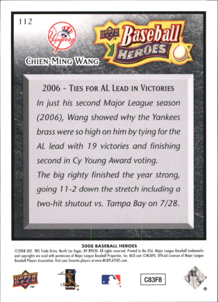 2008 Upper Deck Heroes Black Baseball Card Pick - Picture 175 of 305