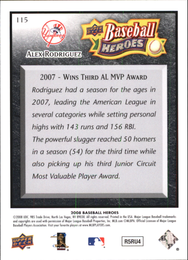 2008 Upper Deck Heroes Black Baseball Card Pick - Picture 179 of 305
