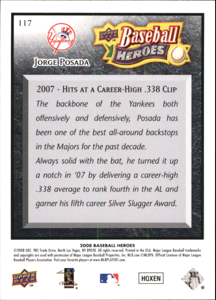 2008 Upper Deck Heroes Black Baseball Card Pick - Picture 183 of 305