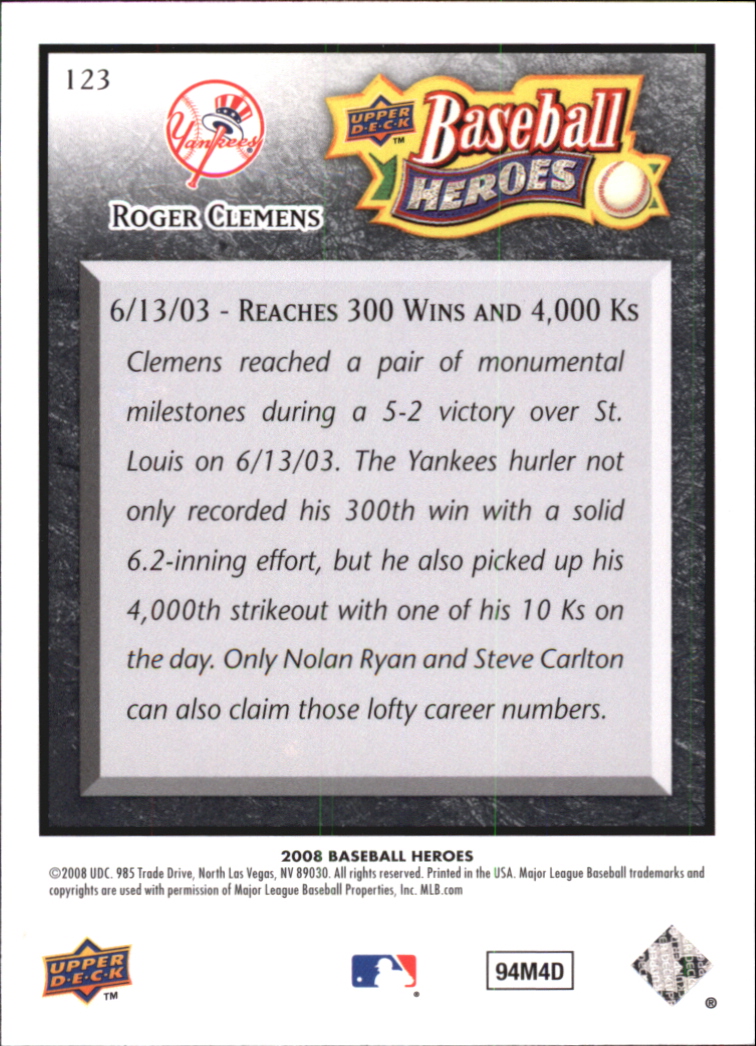2008 Upper Deck Heroes Black Baseball Card Pick - Picture 193 of 305