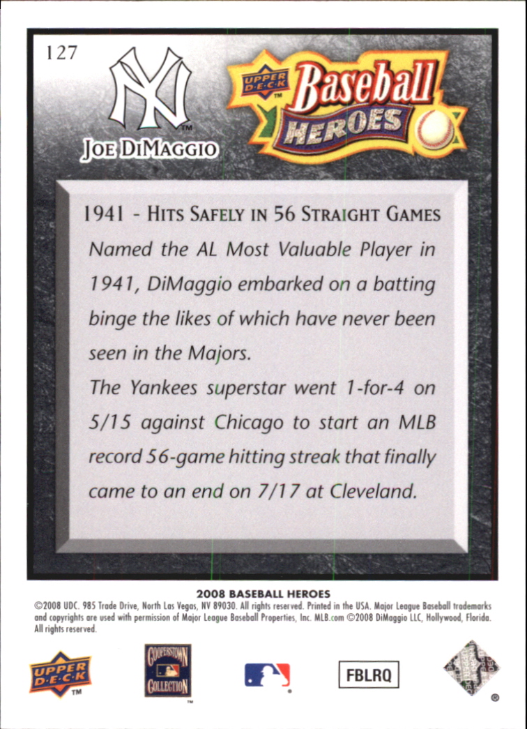 2008 Upper Deck Heroes Black Baseball Card Pick - Picture 197 of 305