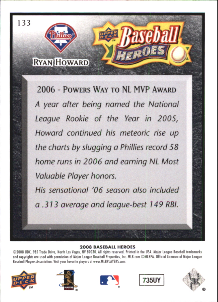 2008 Upper Deck Heroes Black Baseball Card Pick - Picture 207 of 305
