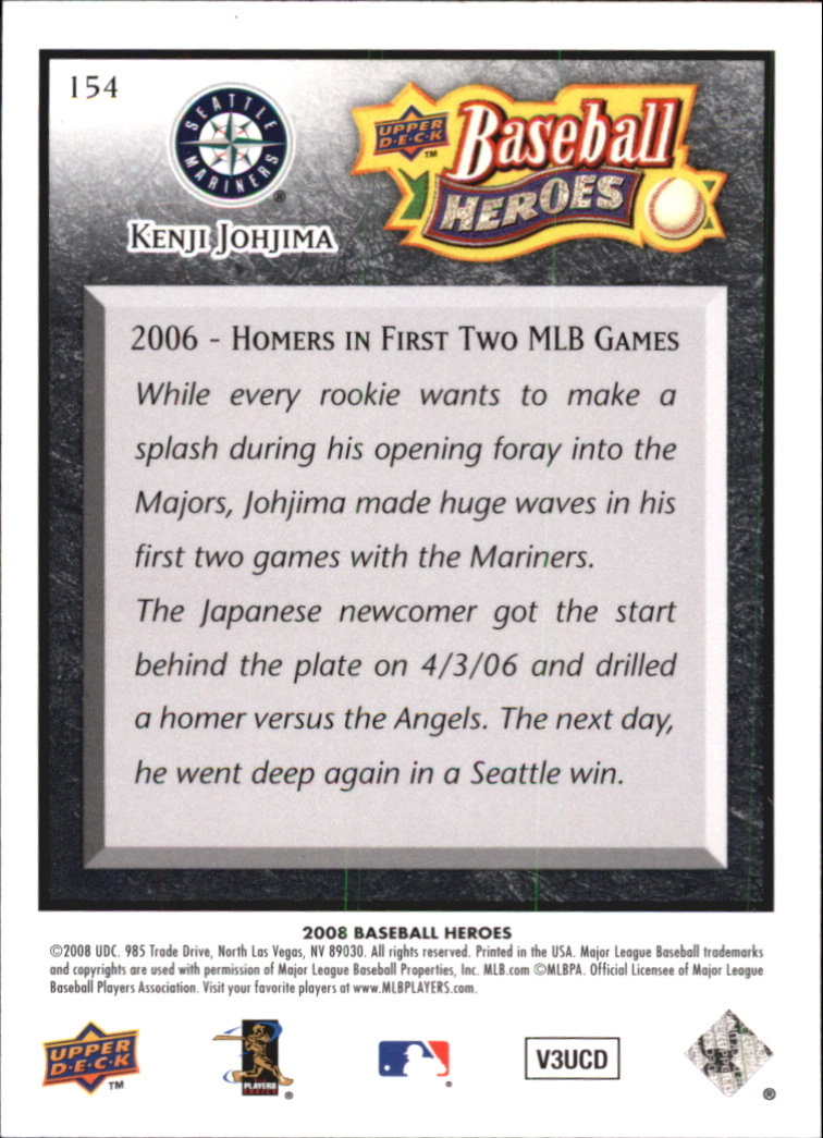 2008 Upper Deck Heroes Black Baseball Card Pick - Picture 232 of 305
