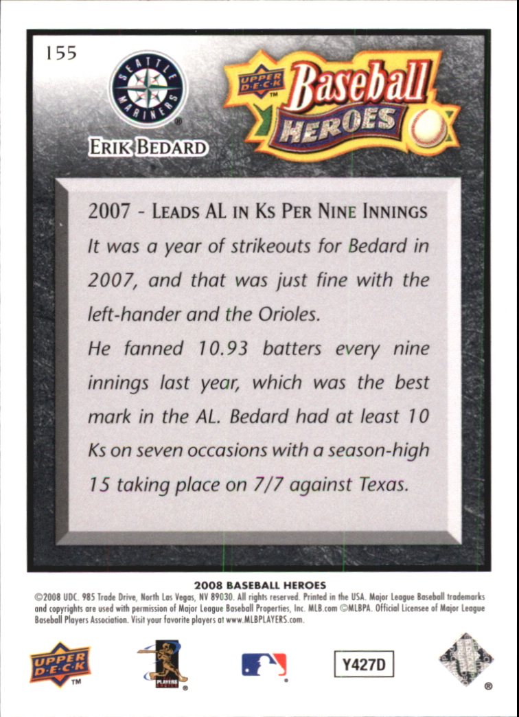 2008 Upper Deck Heroes Black Baseball Card Pick - Picture 234 of 305