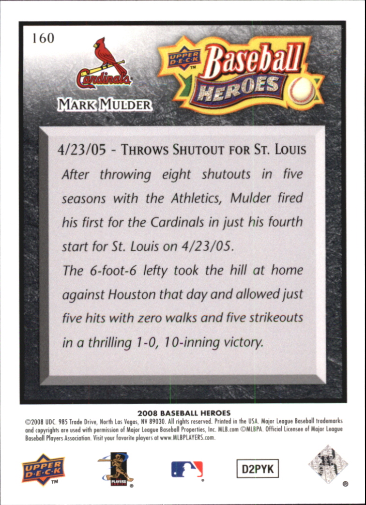 2008 Upper Deck Heroes Black Baseball Card Pick - Picture 244 of 305