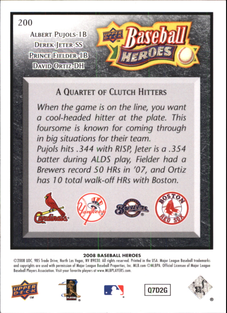 2008 Upper Deck Heroes Black Baseball Card Pick - Picture 305 of 305