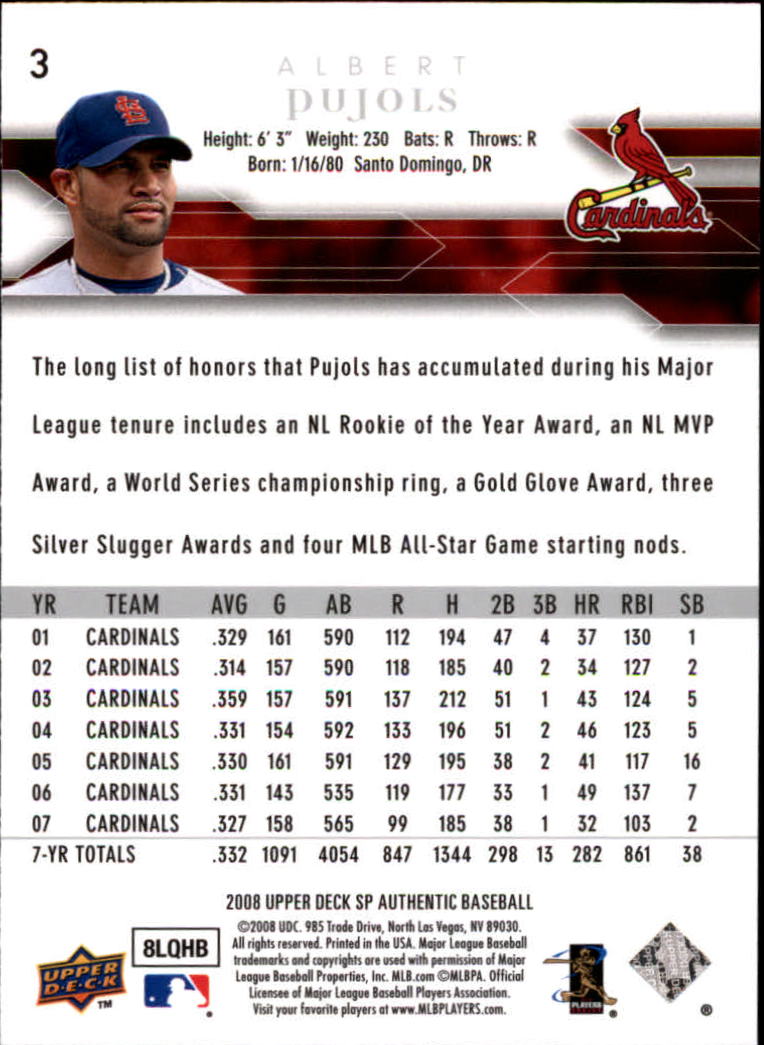 2008 SP Authentic Baseball Card Pick - Picture 7 of 208