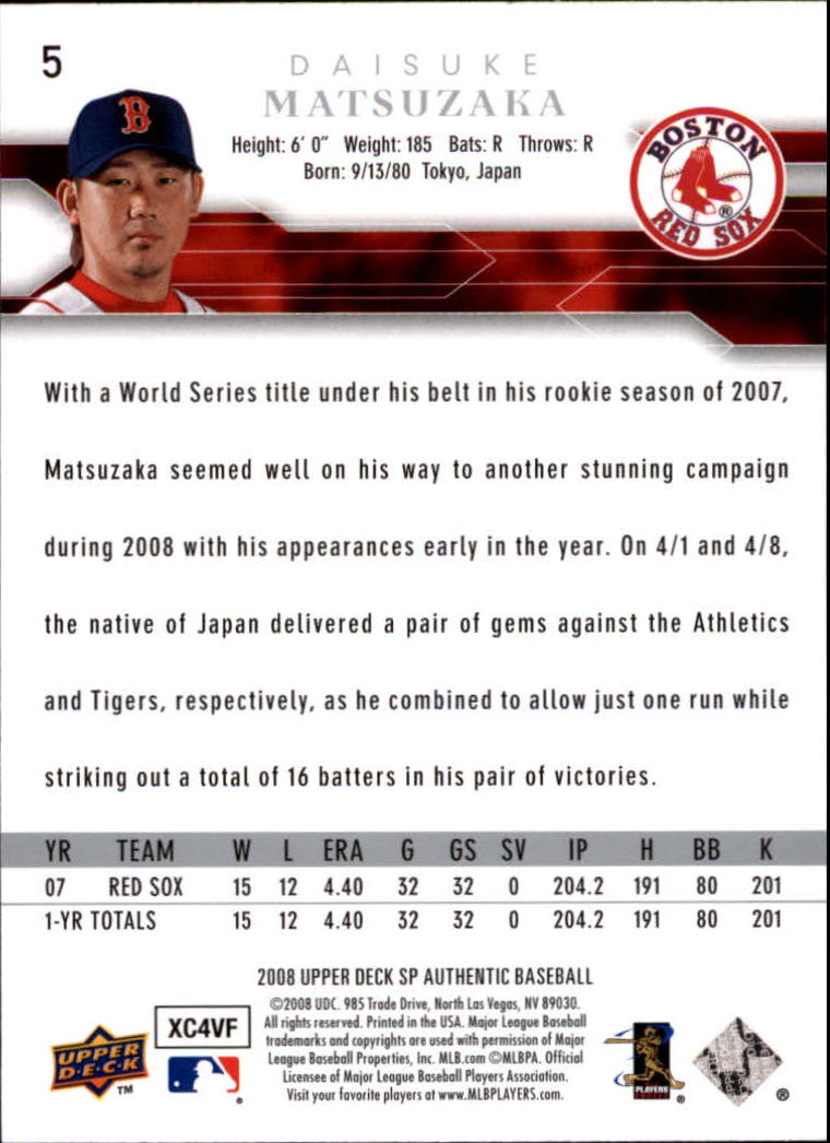 2008 SP Authentic Baseball Card Pick - Picture 11 of 208