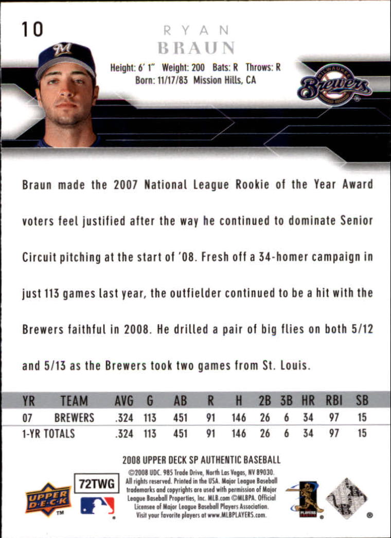 2008 SP Authentic Baseball Card Pick - Picture 21 of 208