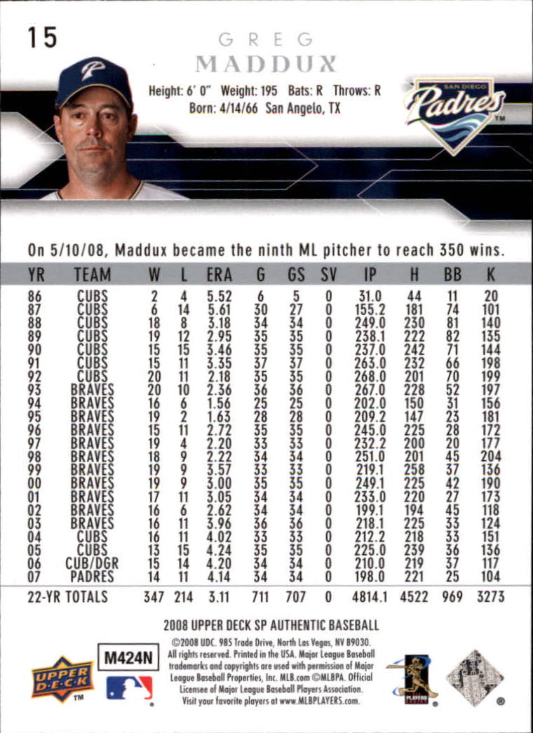 2008 SP Authentic Baseball Card Pick - Picture 31 of 208