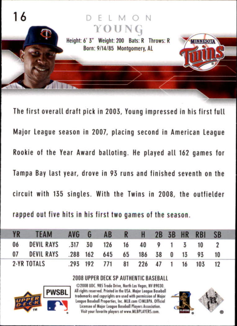 2008 SP Authentic Baseball Card Pick - Picture 33 of 208