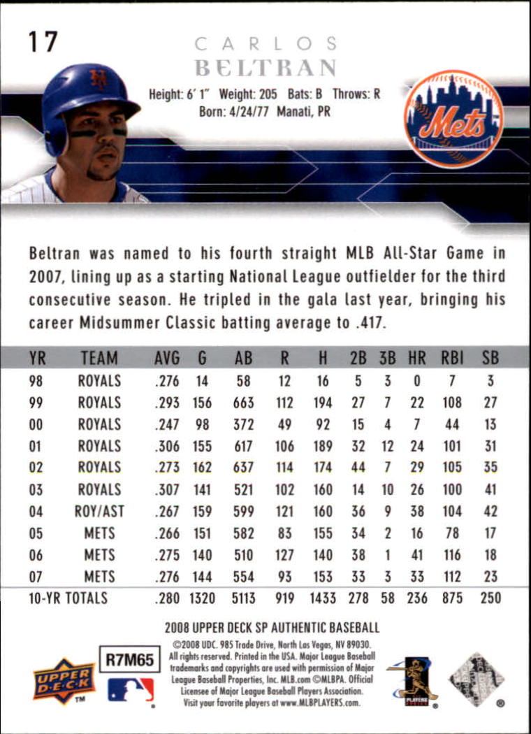 2008 SP Authentic Baseball Card Pick - Picture 35 of 208