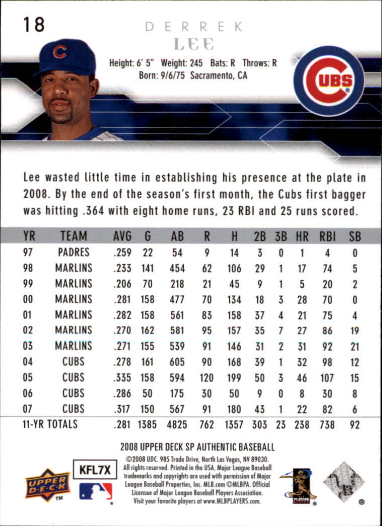 2008 SP Authentic Baseball Card Pick - Picture 37 of 208