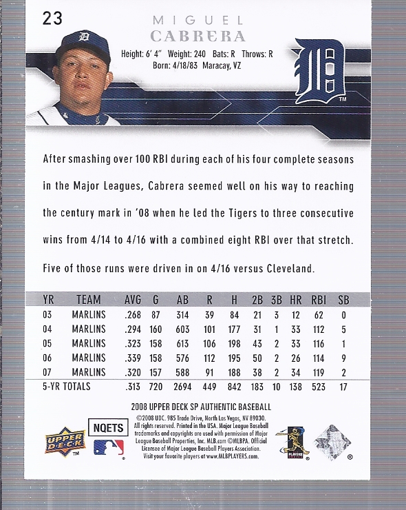 2008 SP Authentic Baseball Card Pick - Picture 47 of 208