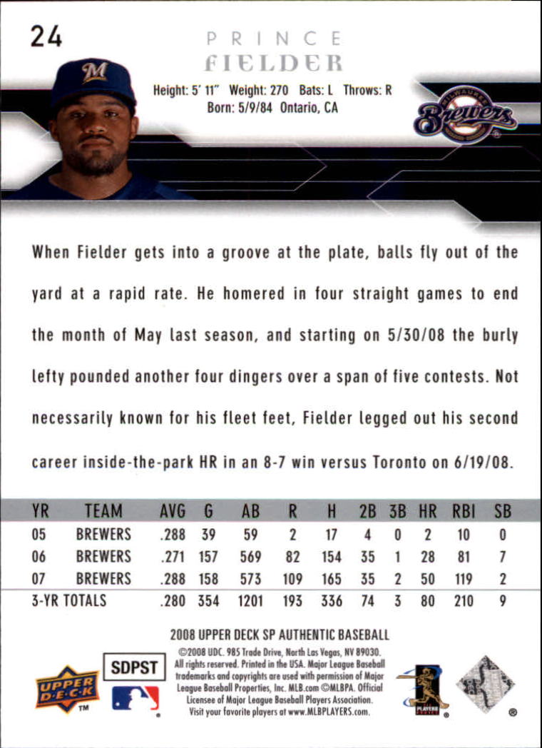 2008 SP Authentic Baseball Card Pick - Picture 49 of 208