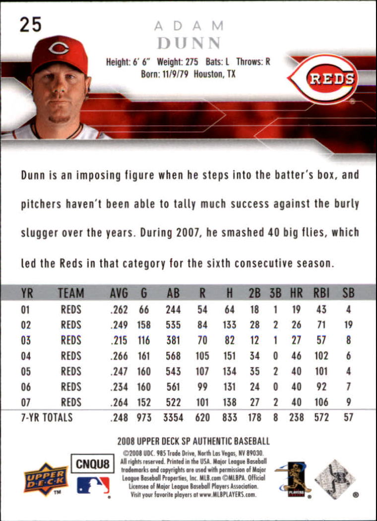 2008 SP Authentic Baseball Card Pick - Picture 51 of 208