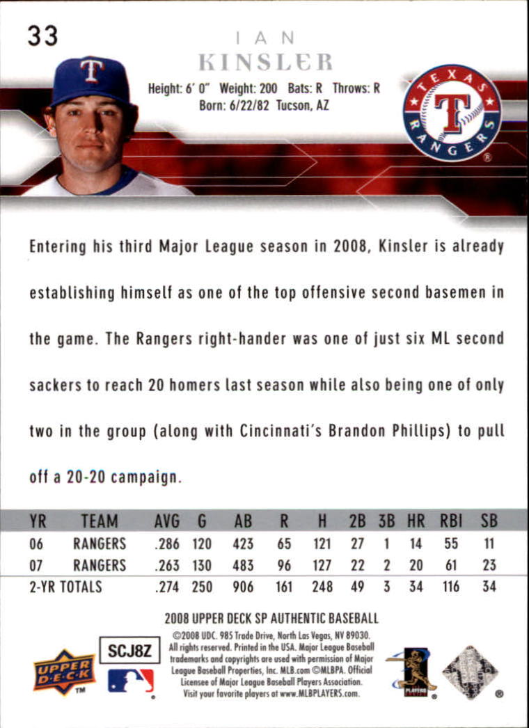 2008 SP Authentic Baseball Card Pick - Picture 67 of 208