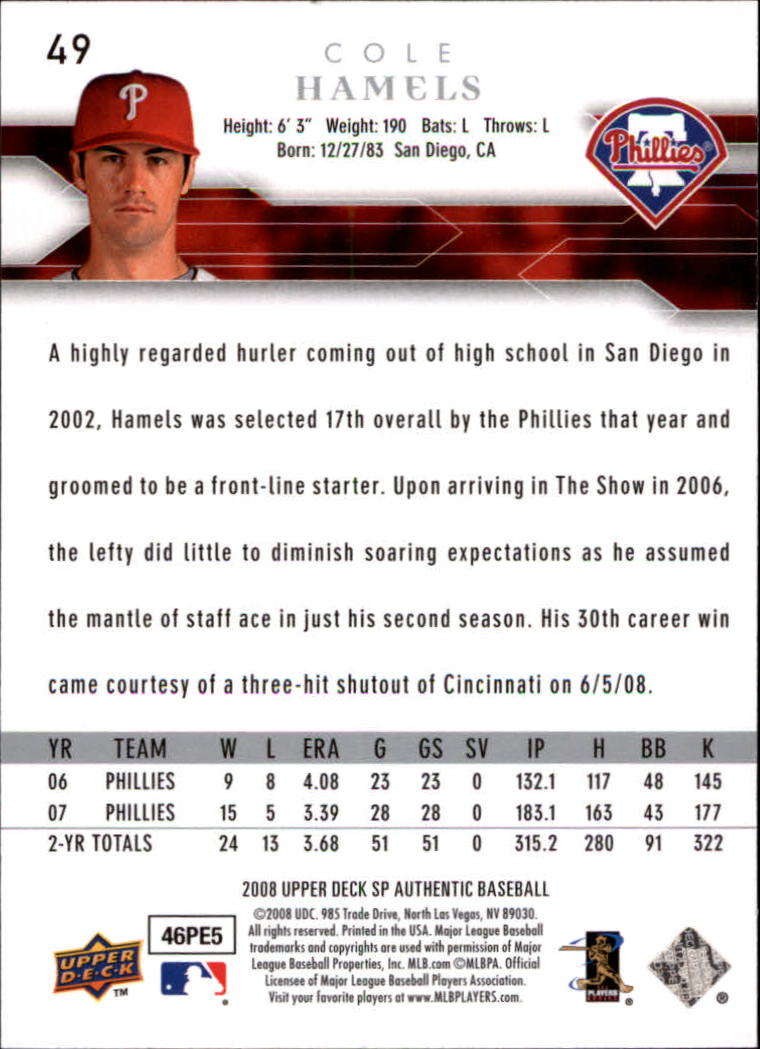 2008 SP Authentic Baseball Card Pick - Picture 99 of 208