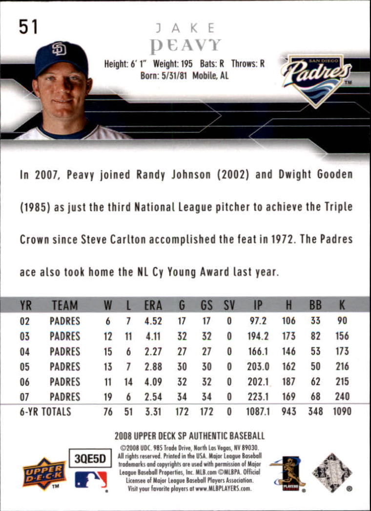 2008 SP Authentic Baseball Card Pick - Picture 103 of 208