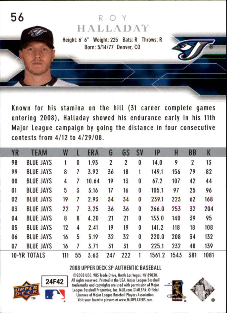 2008 SP Authentic Baseball Card Pick - Picture 113 of 208