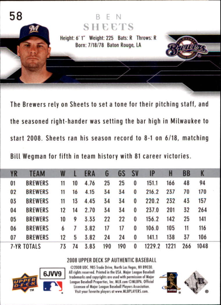 2008 SP Authentic Baseball Card Pick - Picture 117 of 208