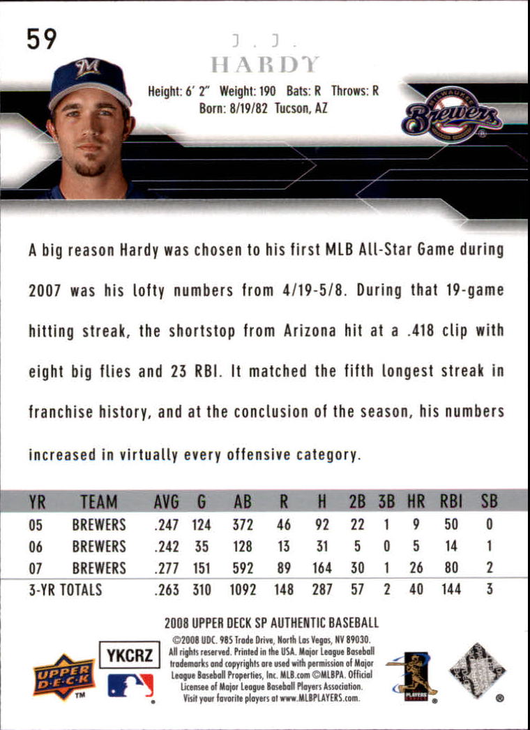 2008 SP Authentic Baseball Card Pick - Picture 119 of 208