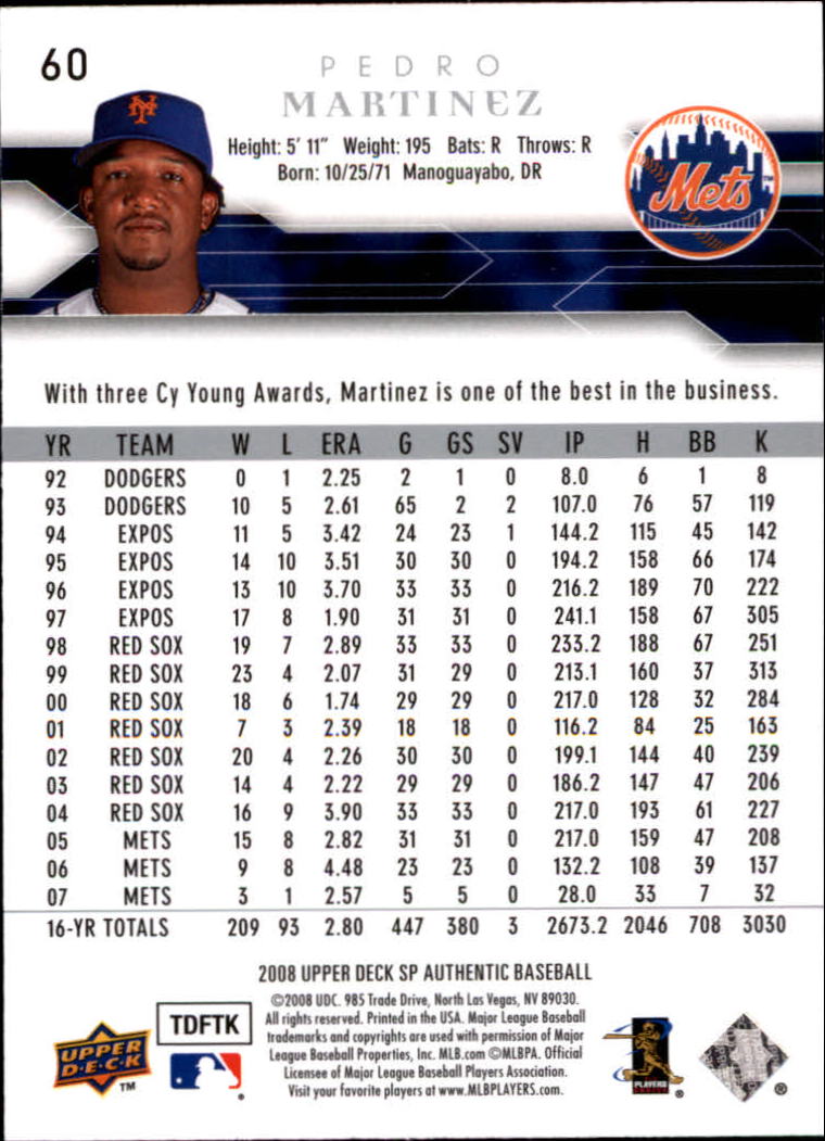 2008 SP Authentic Baseball Card Pick - Picture 121 of 208