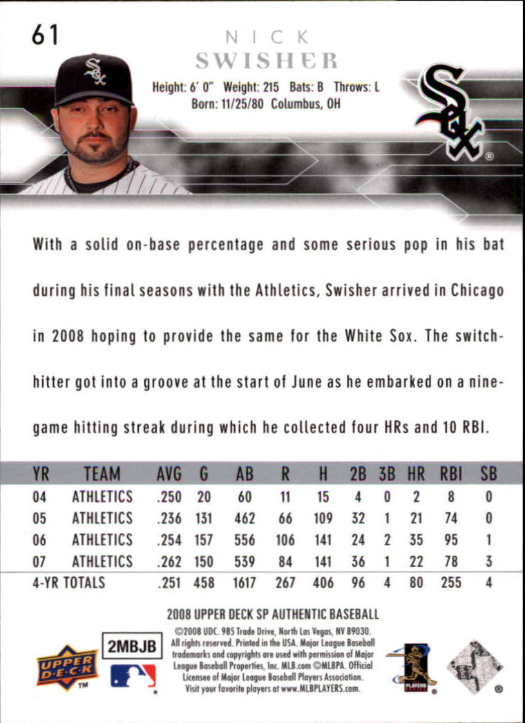 2008 SP Authentic Baseball Card Pick - Picture 123 of 208