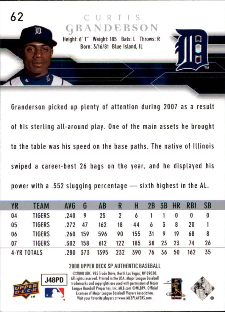 2008 SP Authentic Baseball Card Pick - Picture 125 of 208