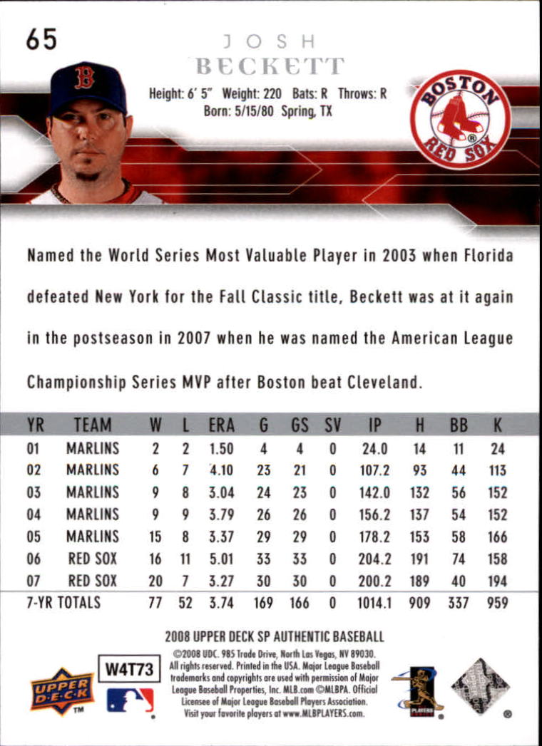 2008 SP Authentic Baseball Card Pick - Picture 131 of 208