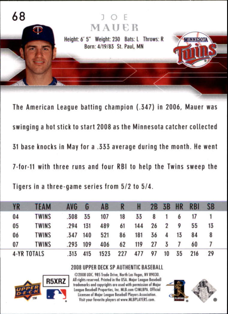 2008 SP Authentic Baseball Card Pick - Picture 137 of 208