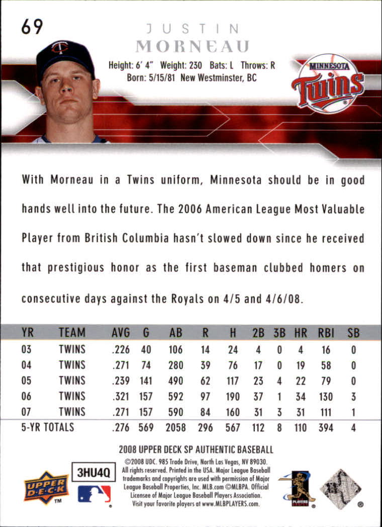 2008 SP Authentic Baseball Card Pick - Picture 139 of 208