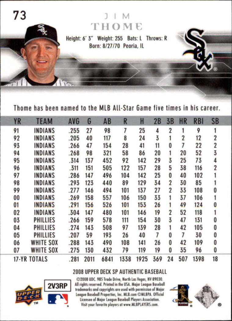 2008 SP Authentic Baseball Card Pick - Picture 147 of 208