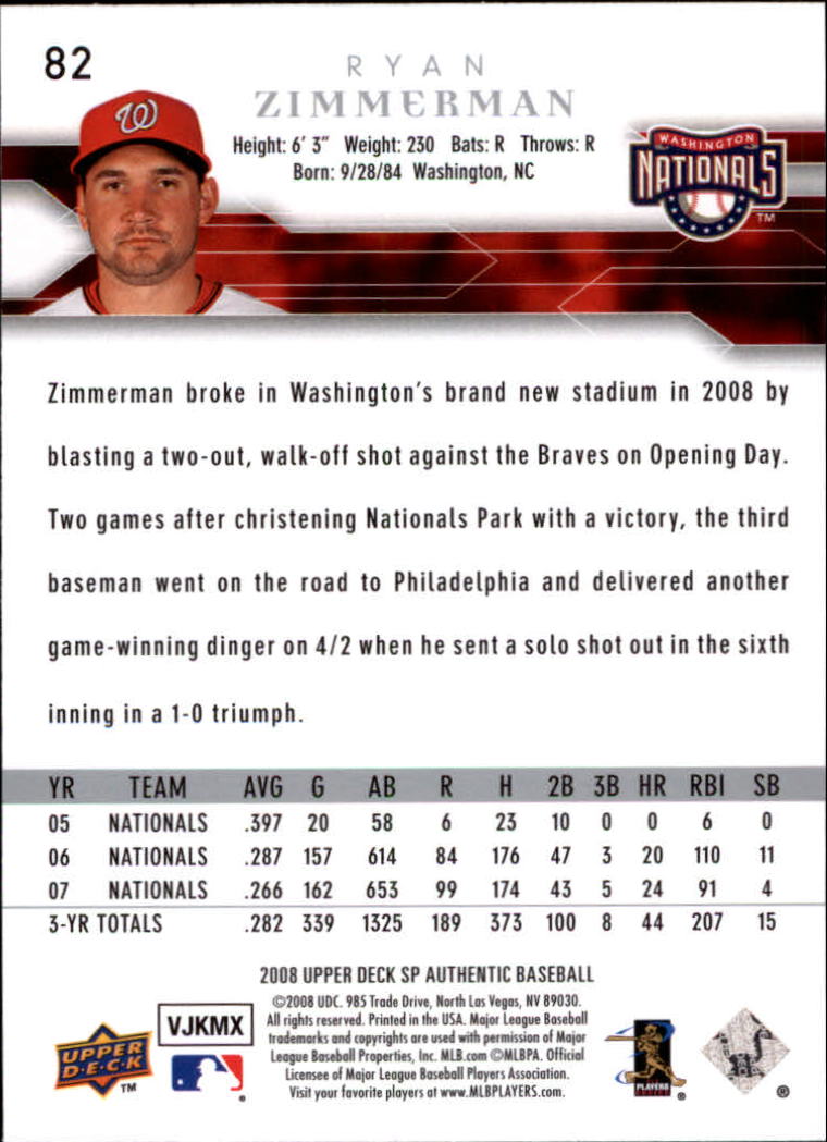 2008 SP Authentic Baseball Card Pick - Picture 165 of 208