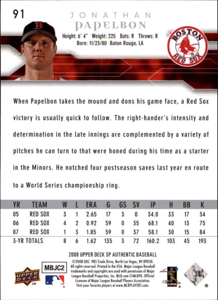 2008 SP Authentic Baseball Card Pick - Picture 183 of 208