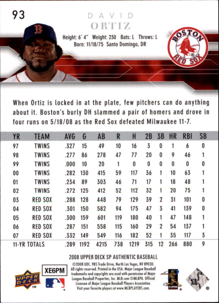 2008 SP Authentic Baseball Card Pick - Picture 187 of 208